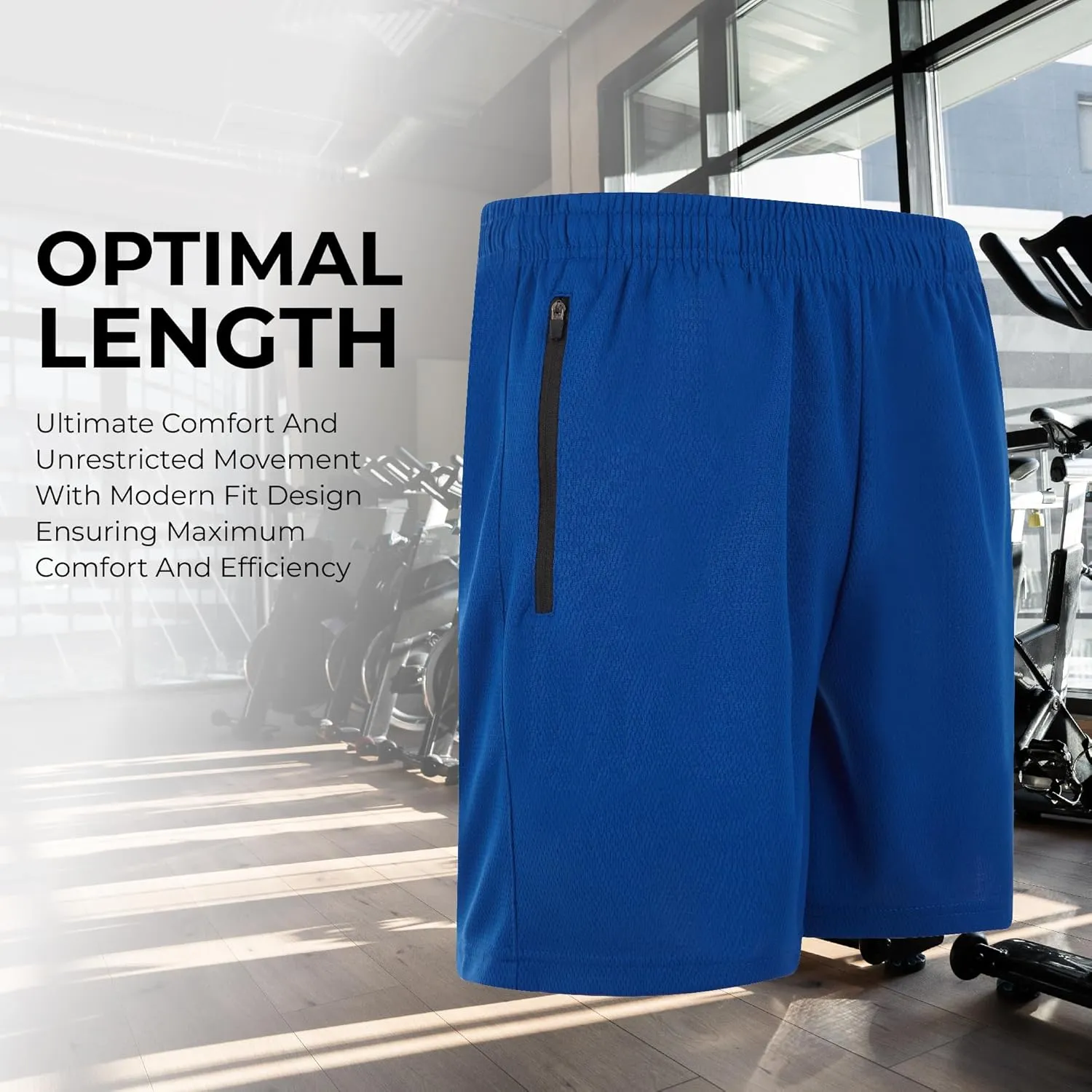 4 Pack: Men's 8" Athletic Running Quick Dry Mesh Shorts with Zipper Pockets (Available in Big & Tall)