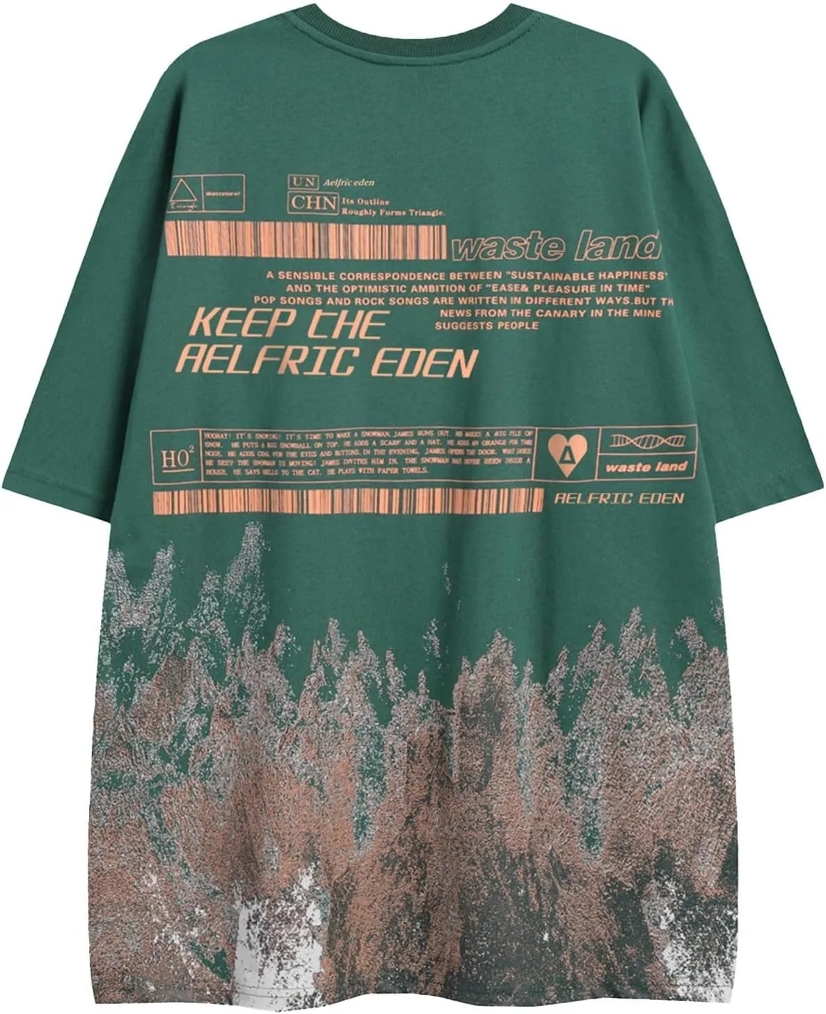 Aelfric Eden Mens Oversized Tshirts Snow Mountain Graphic Tee Print Tops Streetwear Casual Shirt