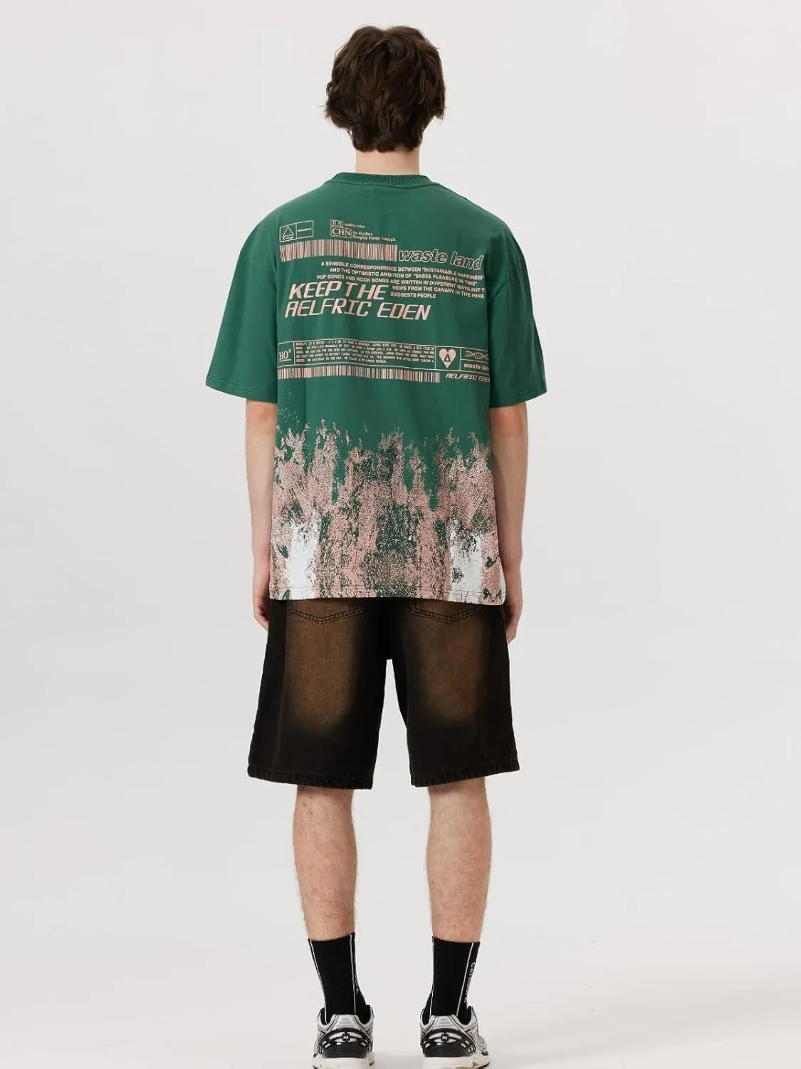 Aelfric Eden Mens Oversized Tshirts Snow Mountain Graphic Tee Print Tops Streetwear Casual Shirt