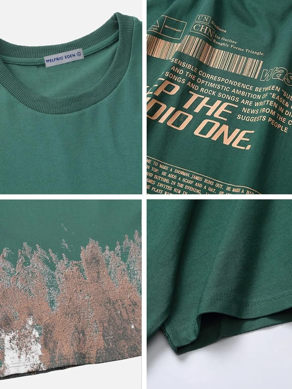Aelfric Eden Mens Oversized Tshirts Snow Mountain Graphic Tee Print Tops Streetwear Casual Shirt