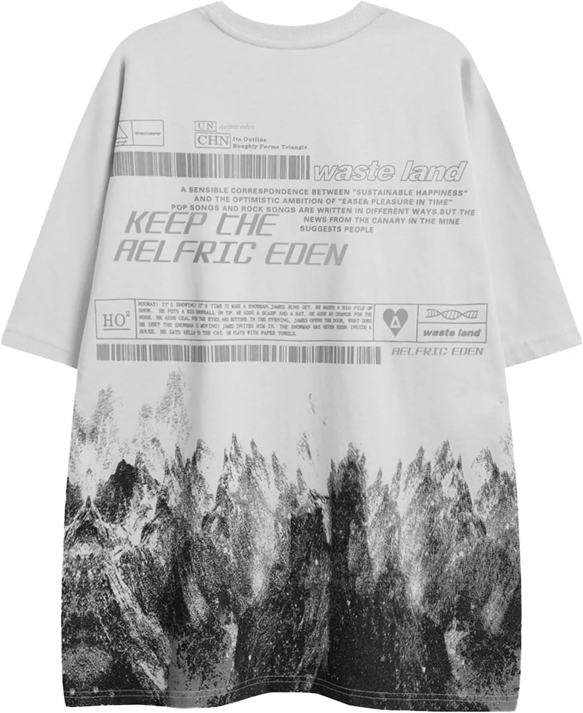 Aelfric Eden Mens Oversized Tshirts Snow Mountain Graphic Tee Print Tops Streetwear Casual Shirt