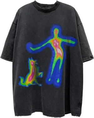 Aelfric Eden Oversized Graphic Tees Print Vintage Tshirts Cotton Tops Streetwear Casual Shirt
