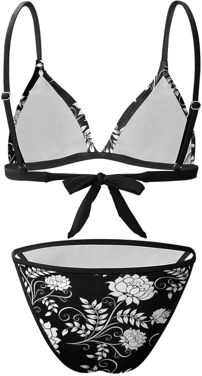 AMRANDOM Women’s Bikini Swimsuit Set Bathing Suit Bikini Top Swimsuit Triangle Swimwear