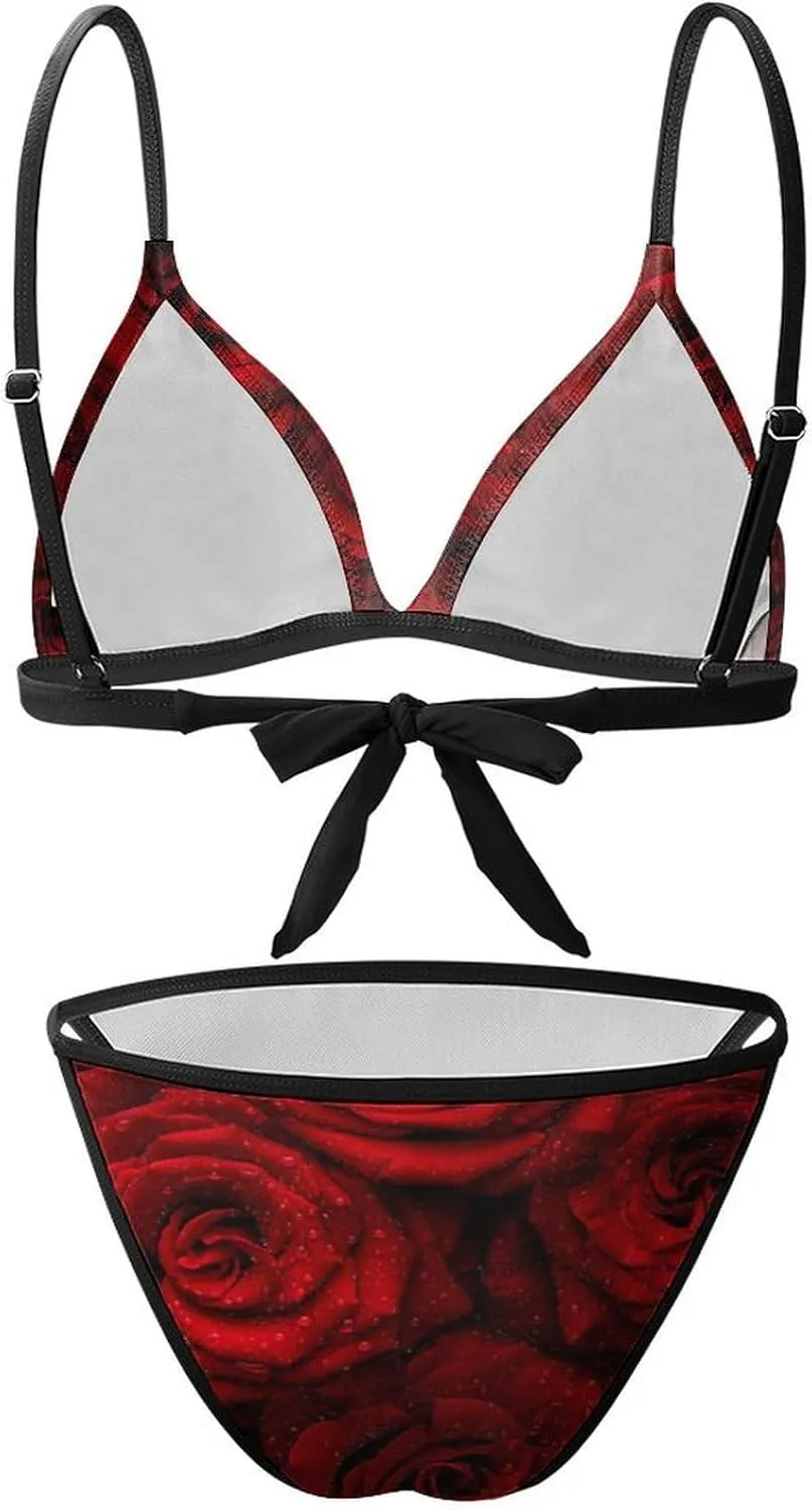 AMRANDOM Women’s Bikini Swimsuit Set Bathing Suit Bikini Top Swimsuit Triangle Swimwear