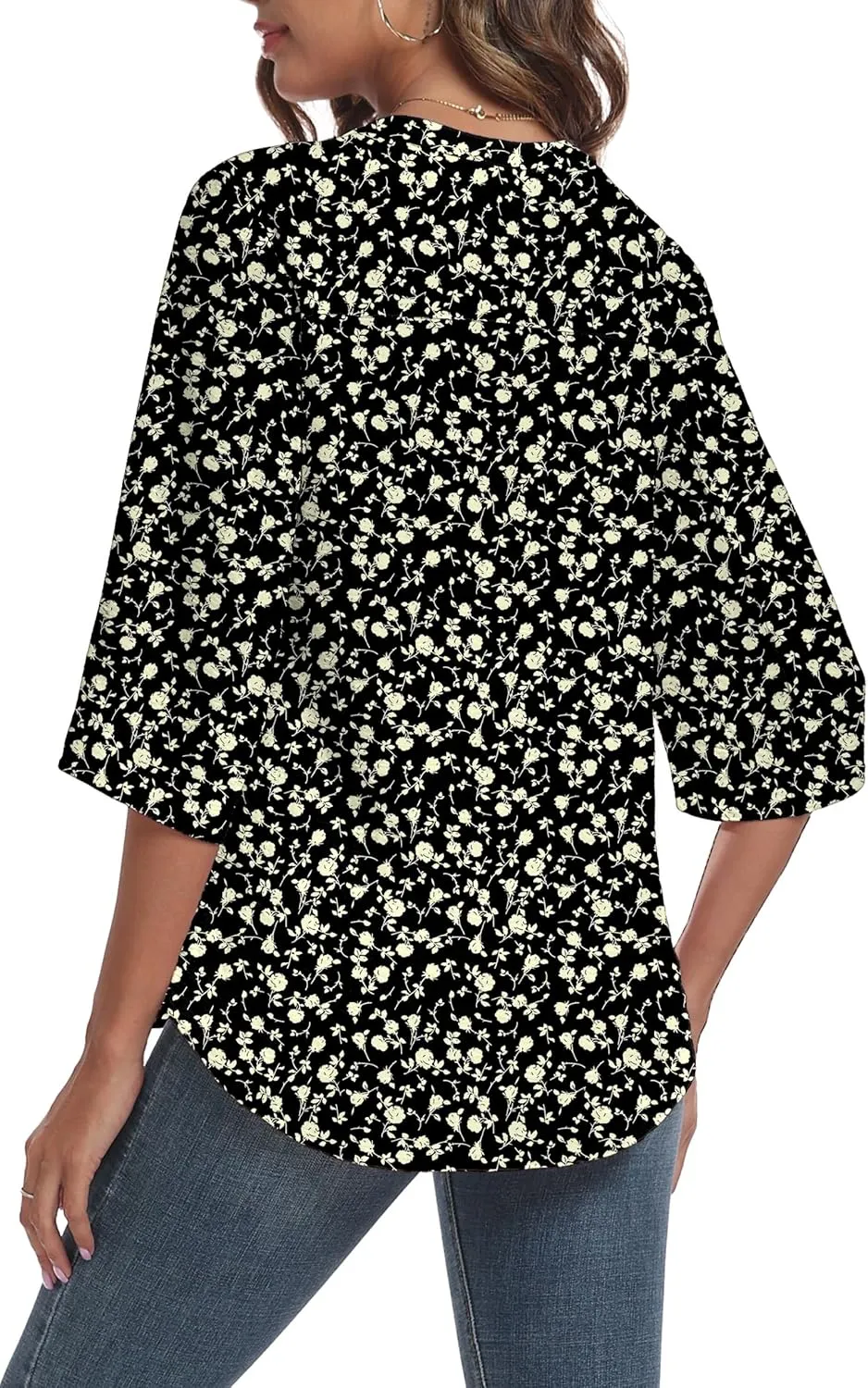 Askyes Women's 2025 Summer Chiffon Blouses Short Sleeve V Neck Tshirts Loose Casual Flowy Dressy Tops for Leggings Blouse