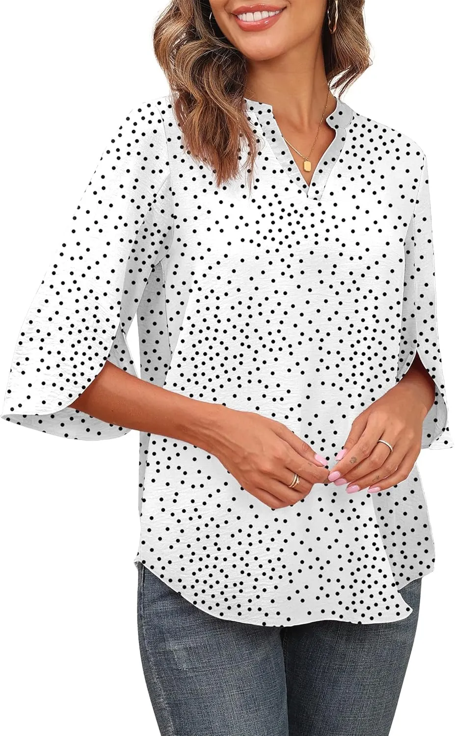 Askyes Women's 2025 Summer Chiffon Blouses Short Sleeve V Neck Tshirts Loose Casual Flowy Dressy Tops for Leggings Blouse
