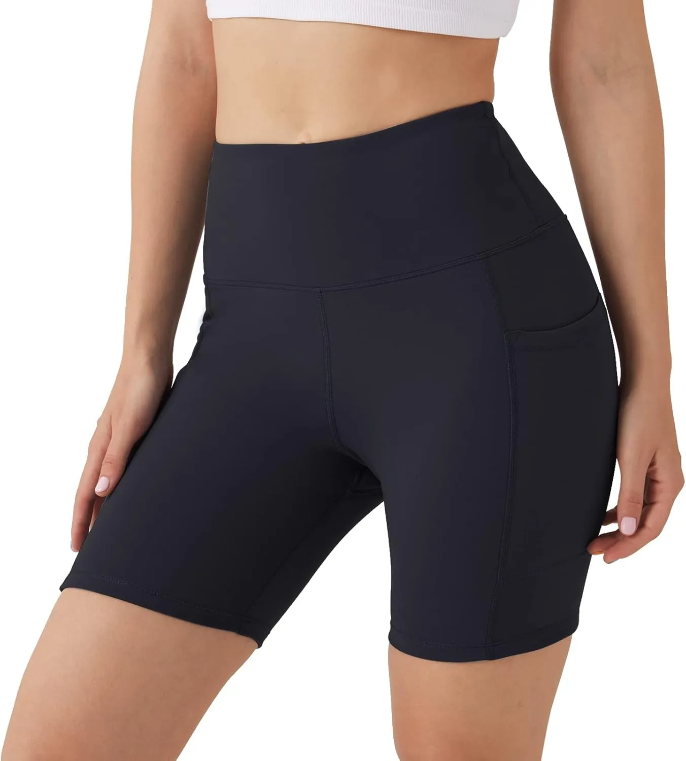 BETTERCHIC Womens Biker Shorts Yoga Shorts High Waist Compression Workout Shorts for Women Running Size S-2XL