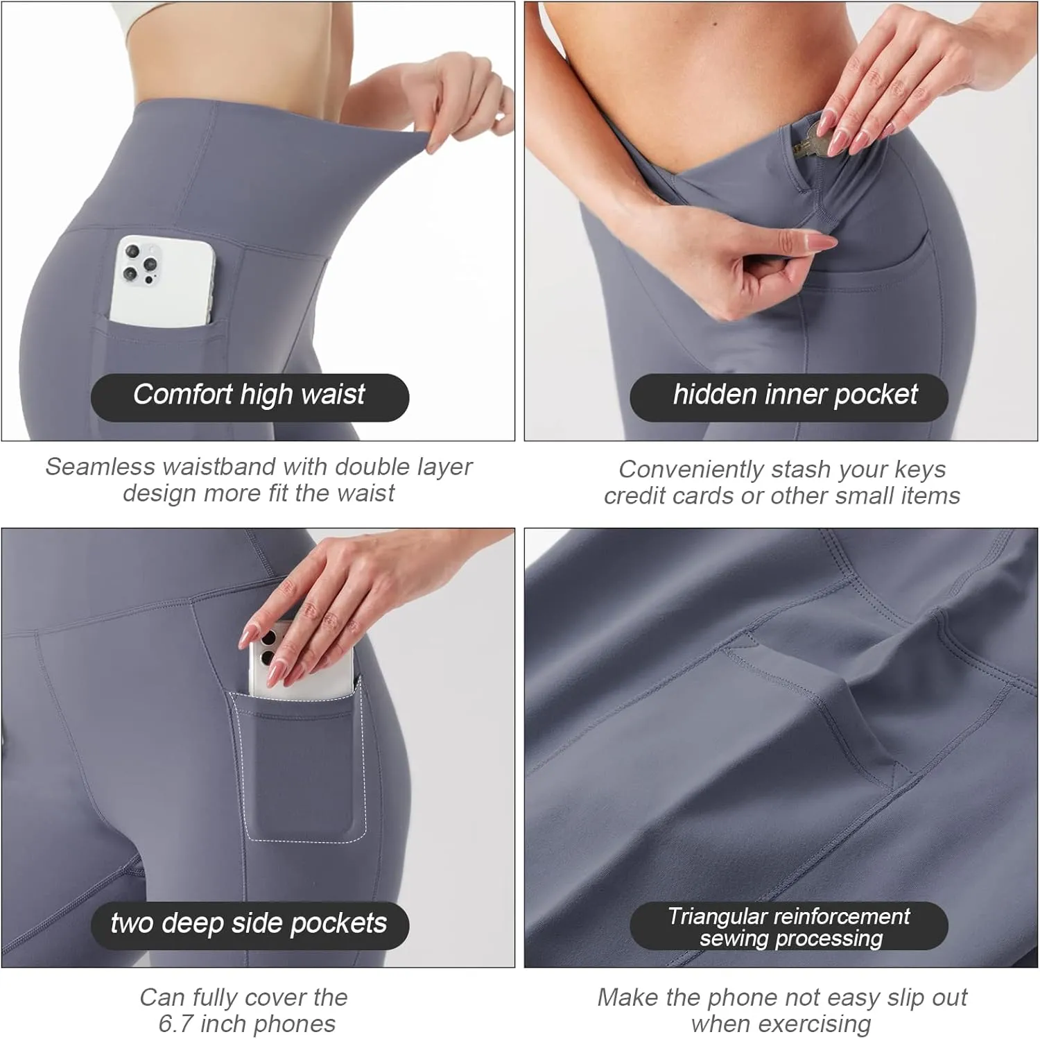 BETTERCHIC Women’s Biker Shorts Yoga Shorts High Waist Compression Workout Shorts for Women Running Size S-2XL