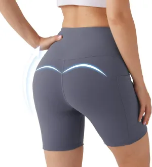 BETTERCHIC Womens Biker Shorts Yoga Shorts High Waist Compression Workout Shorts for Women Running Size S-2XL