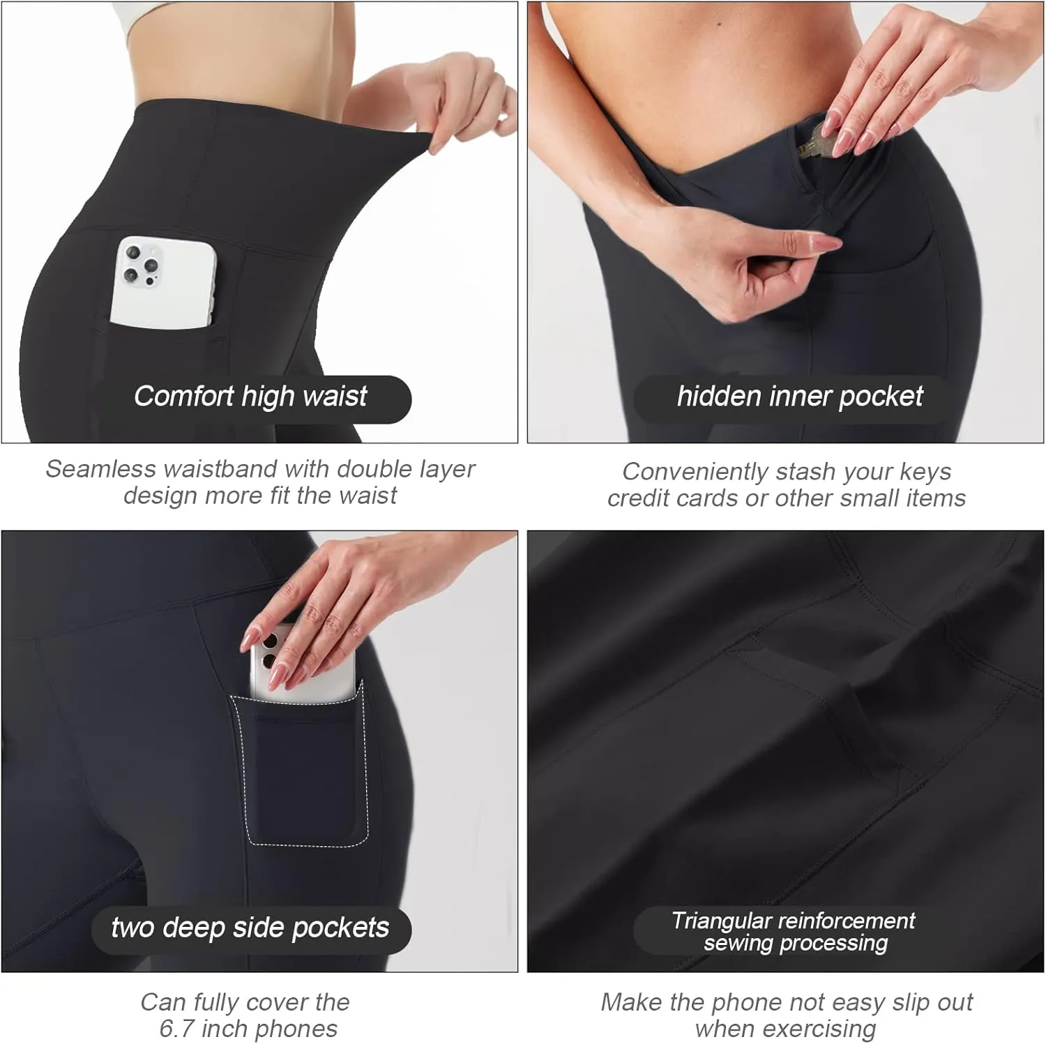 BETTERCHIC Women’s Biker Shorts Yoga Shorts High Waist Compression Workout Shorts for Women Running Size S-2XL