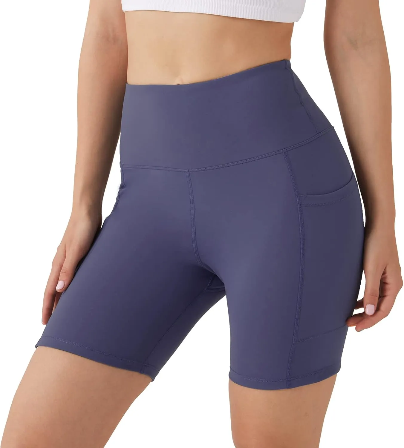 BETTERCHIC Womens Biker Shorts Yoga Shorts High Waist Compression Workout Shorts for Women Running Size S-2XL