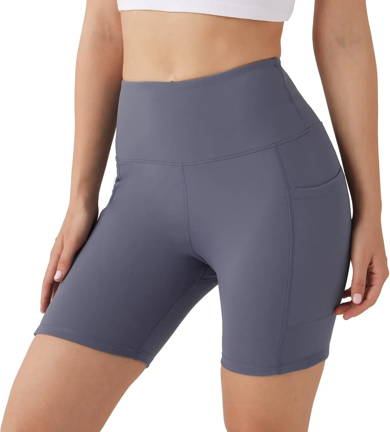 BETTERCHIC Womens Biker Shorts Yoga Shorts High Waist Compression Workout Shorts for Women Running Size S-2XL