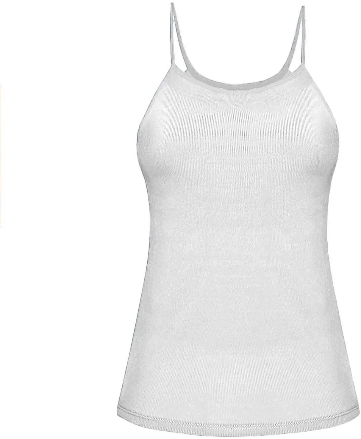 Built in Bra Tank Tops for Women Summer Casual Ribbed Knit Camisole Spaghetti Straps Sleeveless Padded Workout Tops