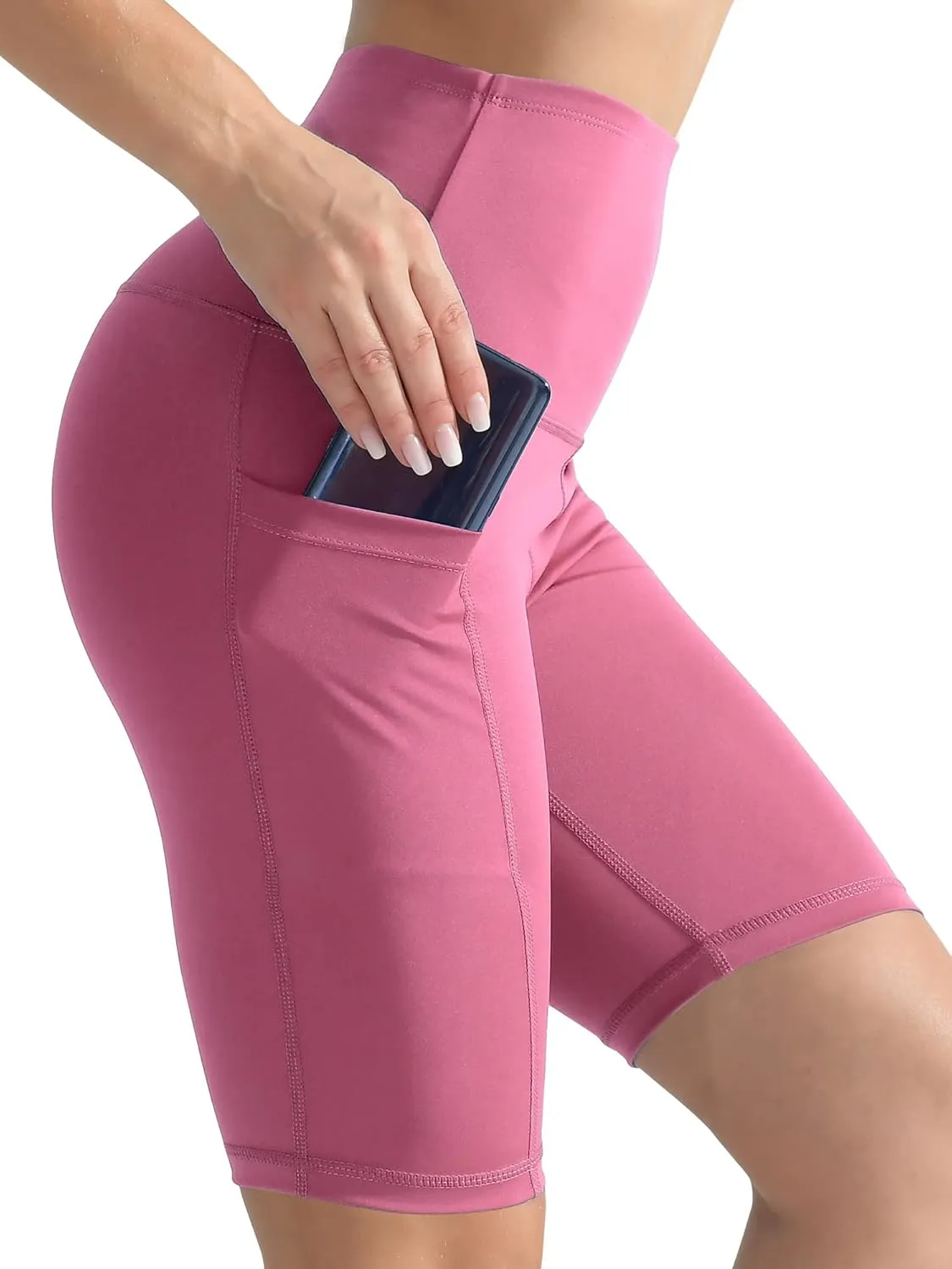 CADMUS 3 Pack Women 9" Biker Compression Short Leggings for Yoga with Big Pockets
