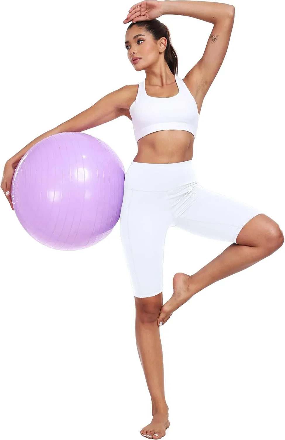 CADMUS 3 Pack Women 9" Biker Compression Short Leggings for Yoga with Big Pockets