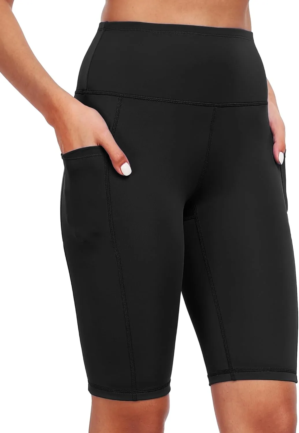 CADMUS 3 Pack Women 9" Biker Compression Short Leggings for Yoga with Big Pockets