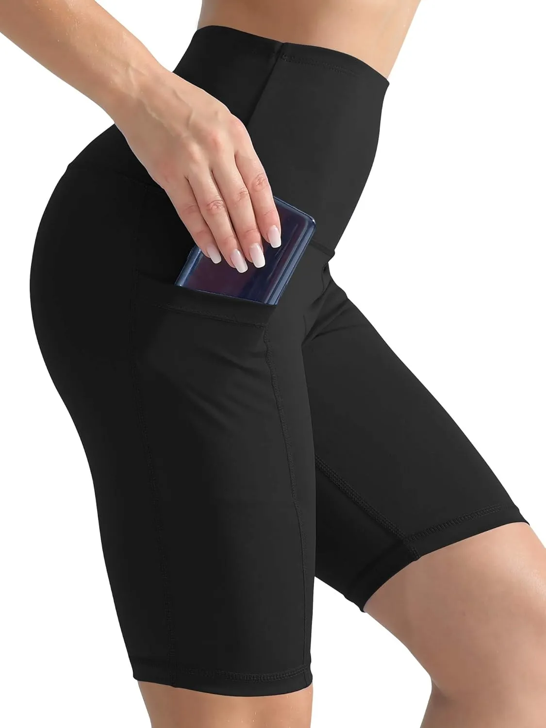 CADMUS 3 Pack Women 9" Biker Compression Short Leggings for Yoga with Big Pockets
