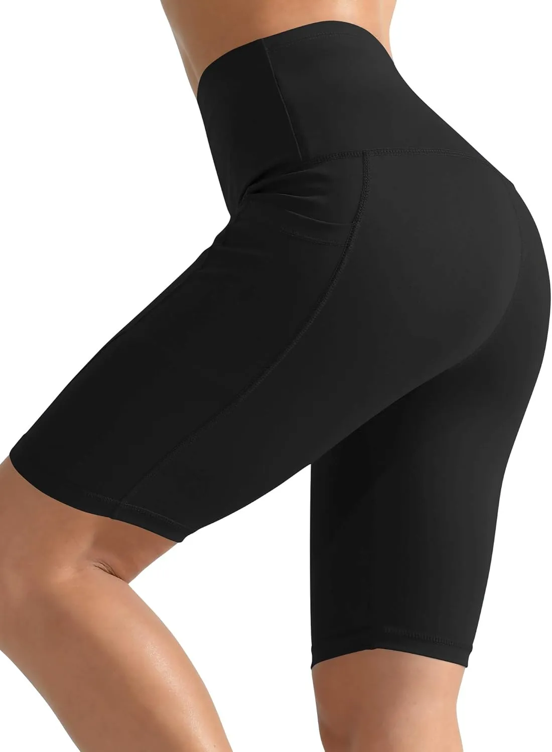 CADMUS 3 Pack Women 9" Biker Compression Short Leggings for Yoga with Big Pockets