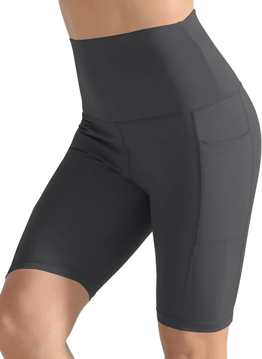 CADMUS 3 Pack Women 9" Biker Compression Short Leggings for Yoga with Big Pockets