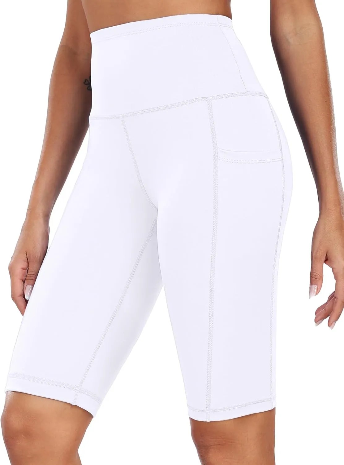 CADMUS 3 Pack Women 9" Biker Compression Short Leggings for Yoga with Big Pockets