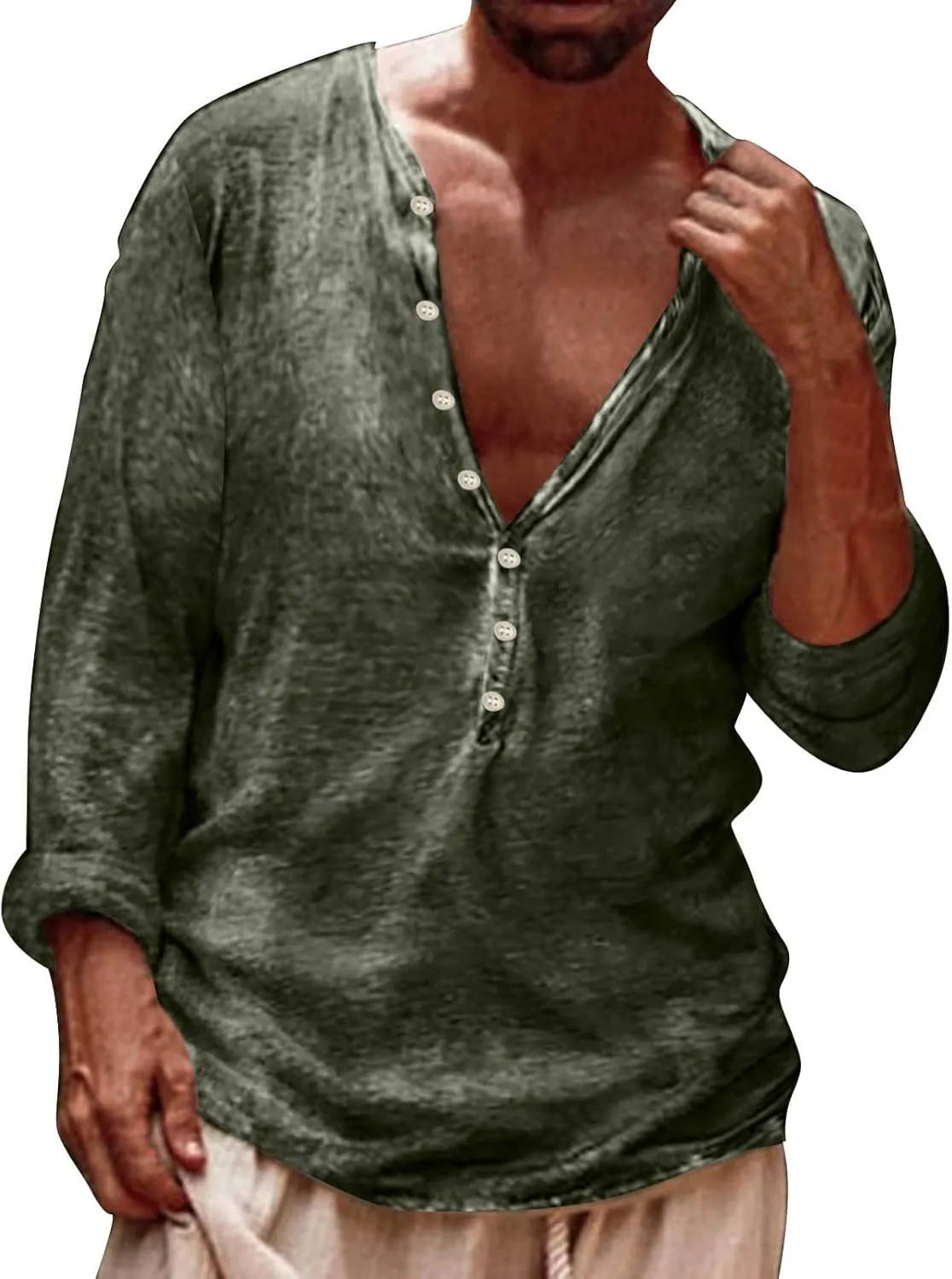Comfor Clothes Men's Casual Shirt Moisture Wicking Casual Blouse Sun Protection Top Workout Solid Color Shirts