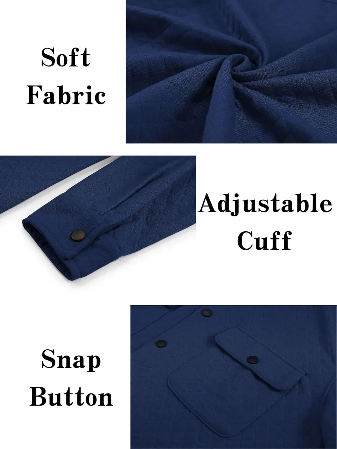 COOFANDY Men's Casual Shirt Jacket Lightweight Shacket Jacket Quilted Button Down Jackets