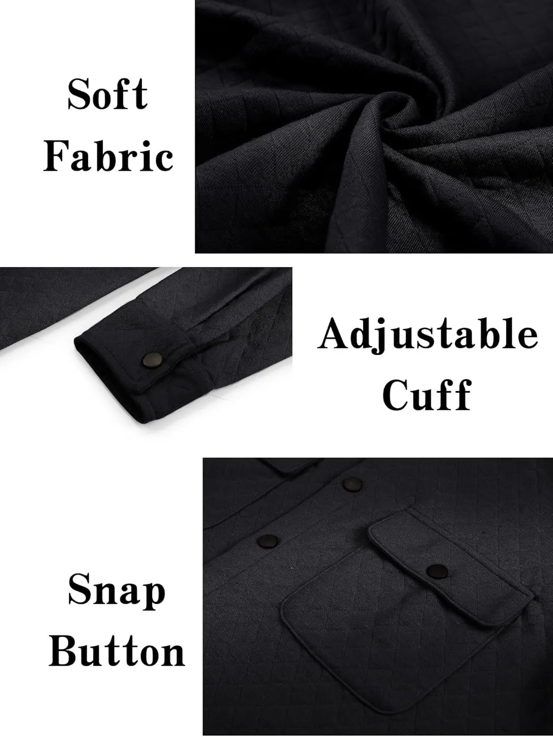 COOFANDY Men's Casual Shirt Jacket Lightweight Shacket Jacket Quilted Button Down Jackets