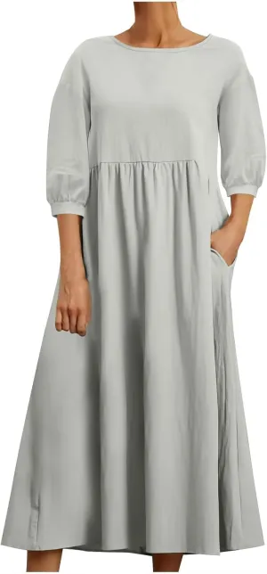 Cotton Linen Maxi Dress for Women 2025 Summer Boho Casual Beach Dresses Short Sleeve Long Dress Vacation Outfits