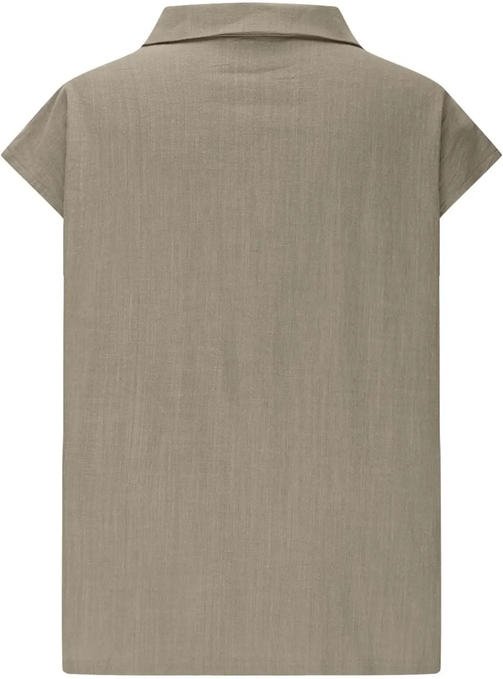 Cotton Linen Shirts for Women Sleeveless Collared Tank Tops Oversized Blouses Work Shirts V-Neck Casual Summer Tshirt