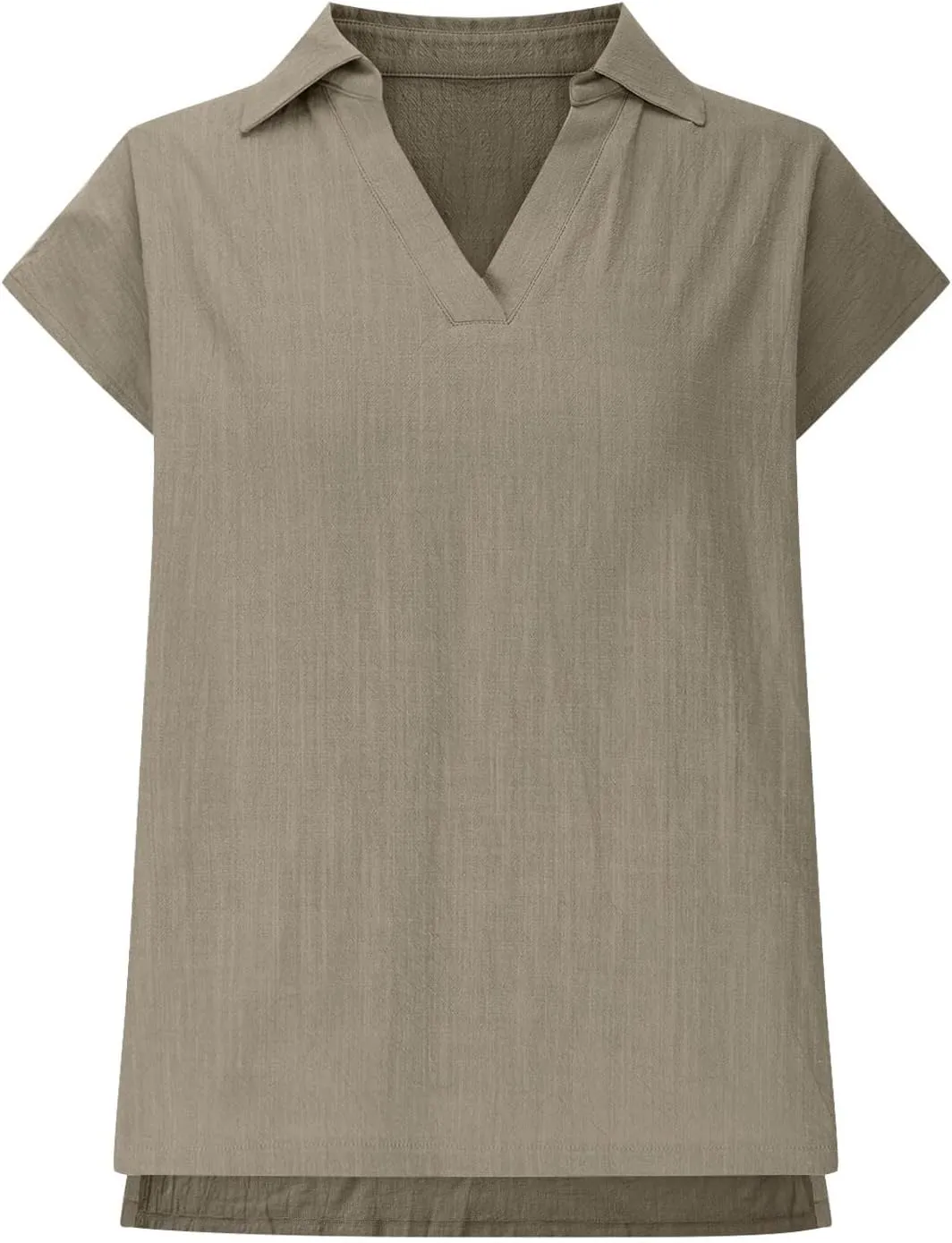 Cotton Linen Shirts for Women Sleeveless Collared Tank Tops Oversized Blouses Work Shirts V-Neck Casual Summer Tshirt