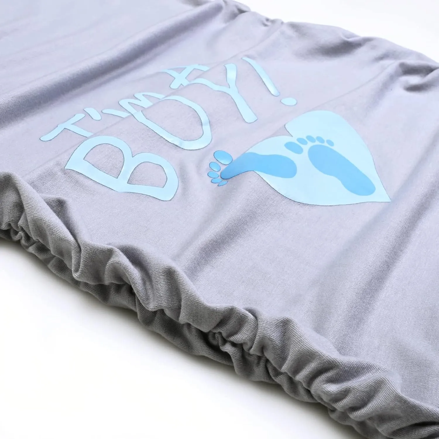 DEBELLY Maternity Shirts Short Sleeve Tops Black Shirts Footprints Pregnancy Ruched Sides Casual Shirt