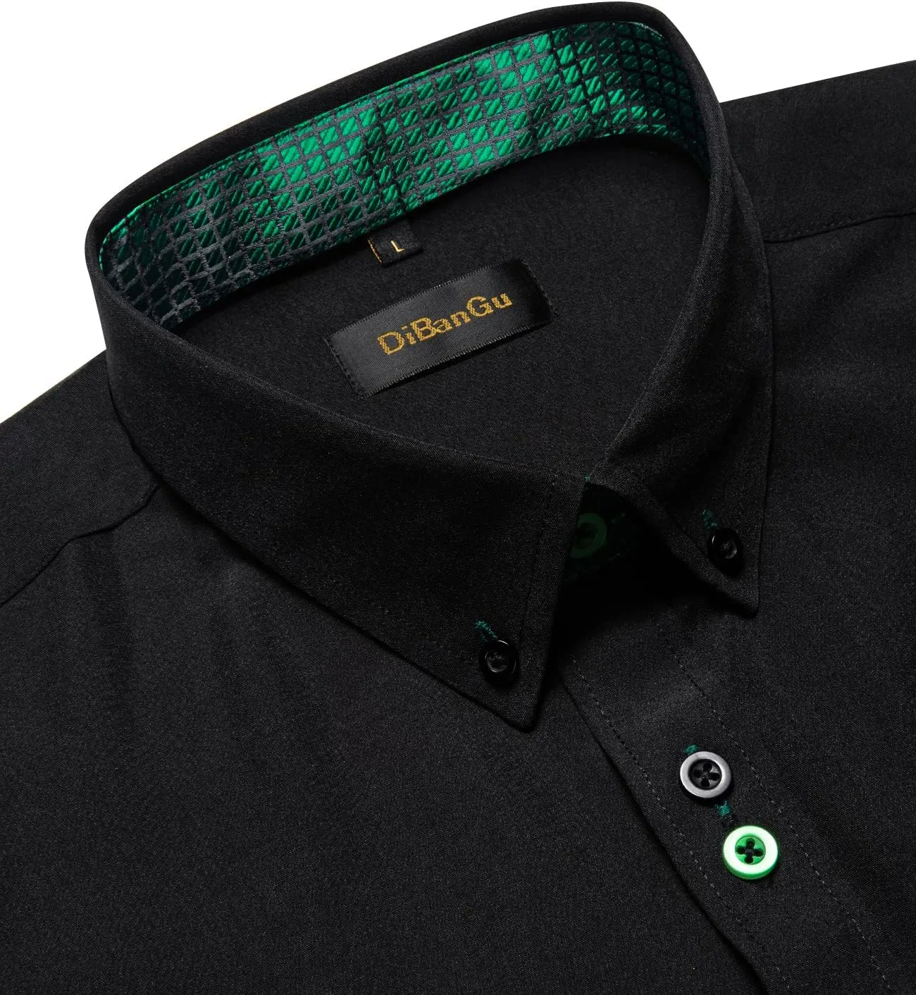 DiBanGu Men's Dress Shirts Long Sleeve Inner Contrast Formal Business Shirt Cotton Casual Button Down Shirts with Pocket