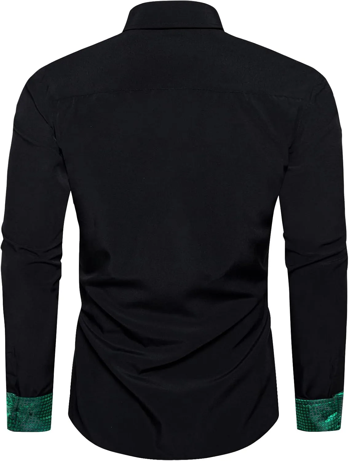 DiBanGu Men's Dress Shirts Long Sleeve Inner Contrast Formal Business Shirt Cotton Casual Button Down Shirts with Pocket