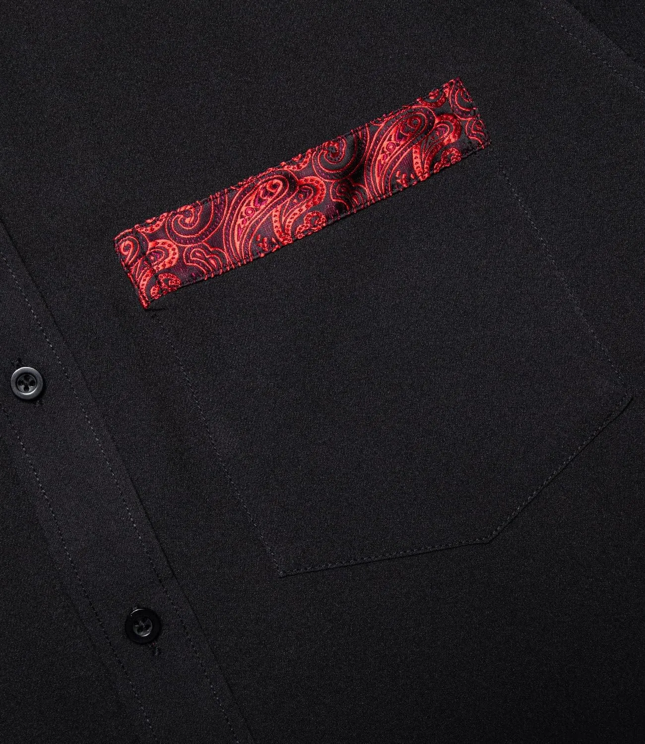 DiBanGu Men's Paisley Dress Shirts Long Sleeve Button Down Inner Contrast Casual Business Shirt with Collar Pin