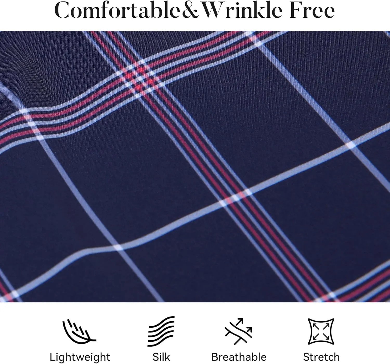 Esabel.C Mens Dress Shirts Wrinkle Free Button Down Shirts Long Sleeve Regular Fit Print Business Shirt