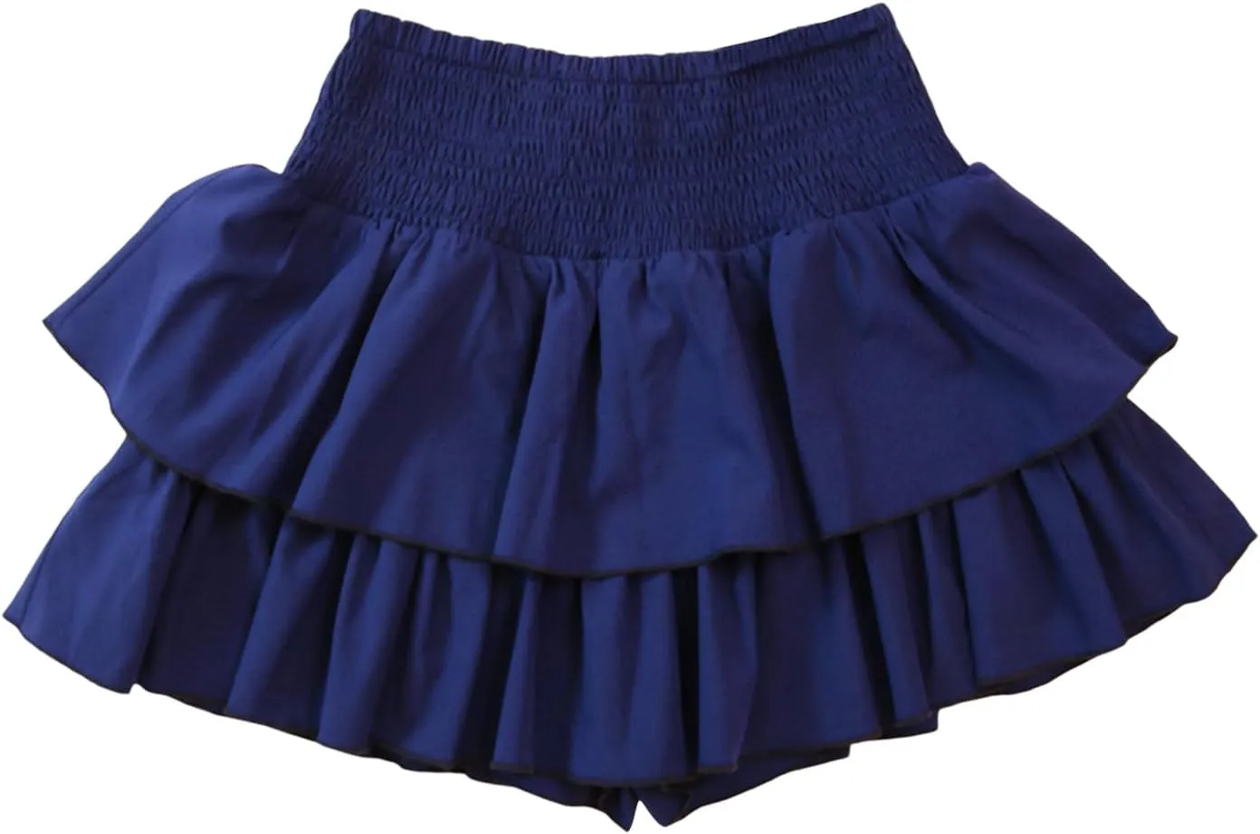 Faretumiya Women Y2k Layered Ruffle Mini Skirt High Waist Smocked Flowy Pleated Tiered A Line Boho Short Going Out Skirt