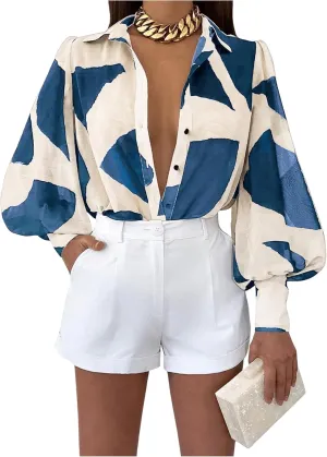 Floerns Women's Button Down Sheer Chiffon Blouse Shirts Long Sleeve Collar See Through Blouse Tops