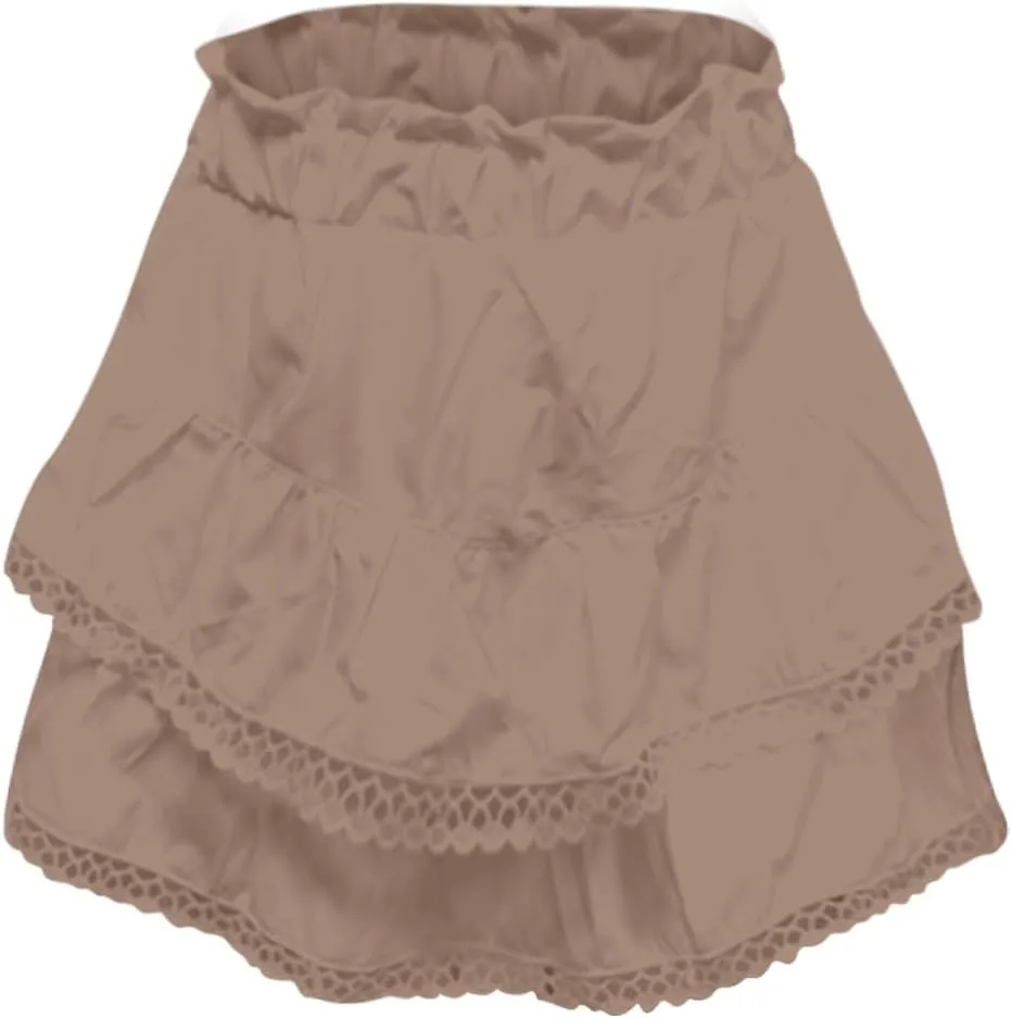 Flowy Shorts for Women Casual Boho Ruffle Tiered Skorts High Waisted Mini Skirts Golf Tennis Crochet Shorts
