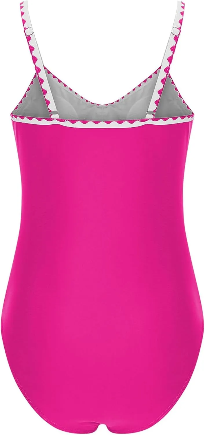 hlysgo Swimming Suits for Women One Piece Swimsuit Tummy Control Modest Bathing Suits 2025 Trendy Spaghetti Straps Swimwear