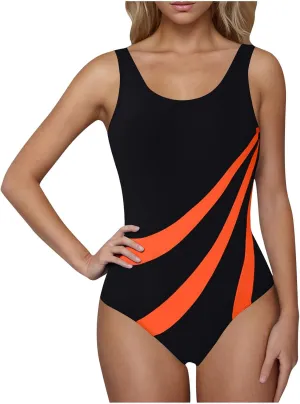 hlysgo Womens One Piece Swimsuits Tummy Control Modest Swimwear 2025 Trendy Solid Backless Athletic Bathing Suits for Ladies