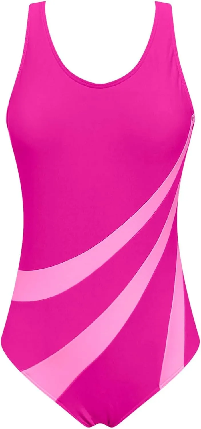 hlysgo Womens One Piece Swimsuits Tummy Control Modest Swimwear 2025 Trendy Solid Backless Athletic Bathing Suits for Ladies