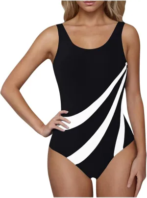 hlysgo Womens One Piece Swimsuits Tummy Control Modest Swimwear 2025 Trendy Solid Backless Athletic Bathing Suits for Ladies