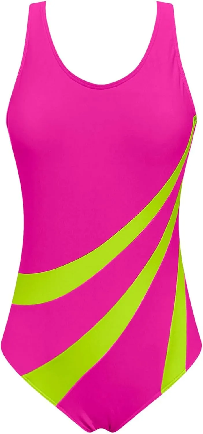 hlysgo Womens One Piece Swimsuits Tummy Control Modest Swimwear 2025 Trendy Solid Backless Athletic Bathing Suits for Ladies