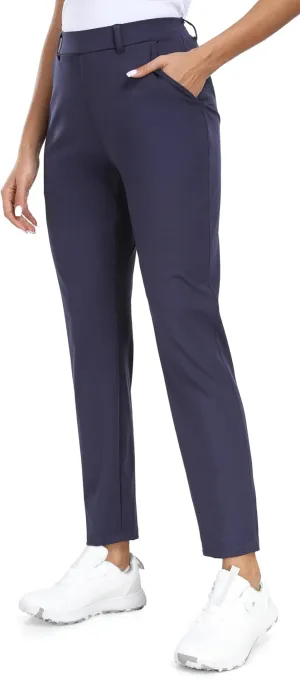 IUGA Stretchy Work Pants for Women 7/8 Ankle Golf Pants Pull On Business Casual Travel Dress Pants with Pockets Petite