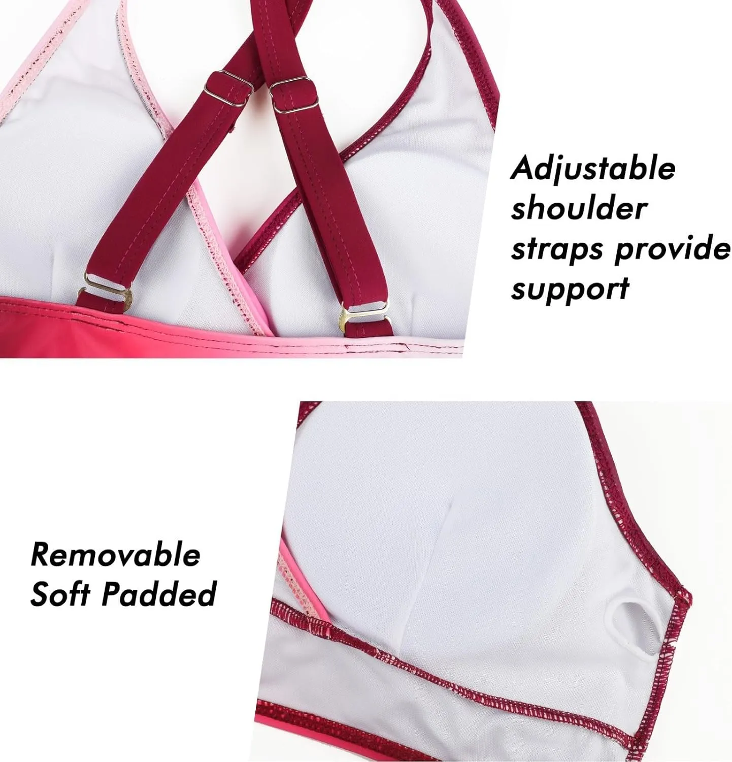 LCMTWX Bikini Sets for Women Swimwear Beach Women Solid Color Swimsuit Backless Swimwear Jumpsuit High Waisted Bathing 2
