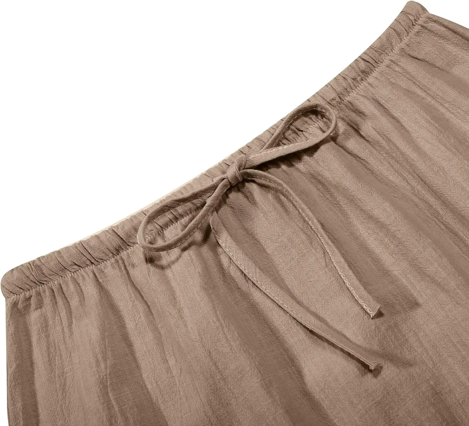 Linen Maxi Skirt, Women's Summer Bohemian Long Skirt, Cotton Elastic Waist Band Maxi Skirt Beach Party Holiday Skirt