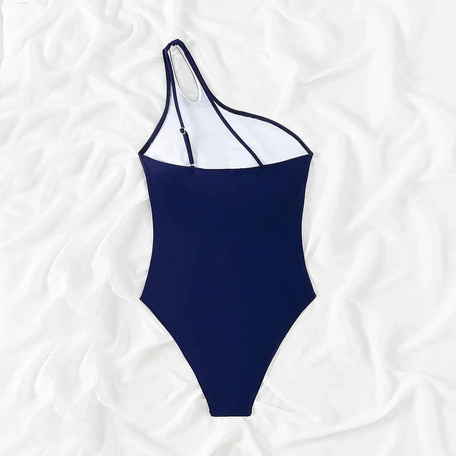 Masbird Swim Suits for Women 2025 One Shoulder One Piece Tummy Control Bathing Suits Modest Full Coverage Keyhole Swimwear