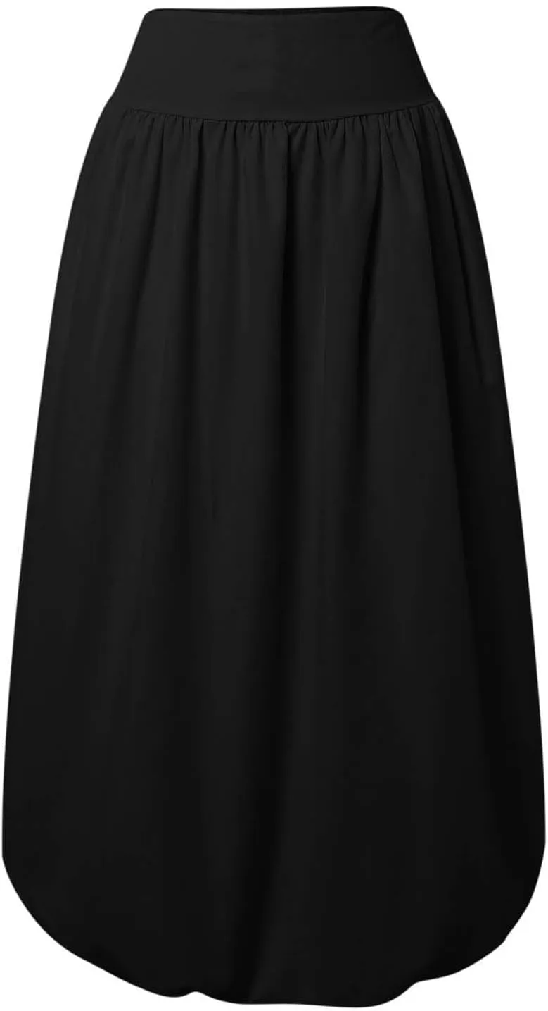 Maxi Skirts for Women 2025 Summer Vacation Flowy Elastic High Waisted Swing A Line Long Skirt