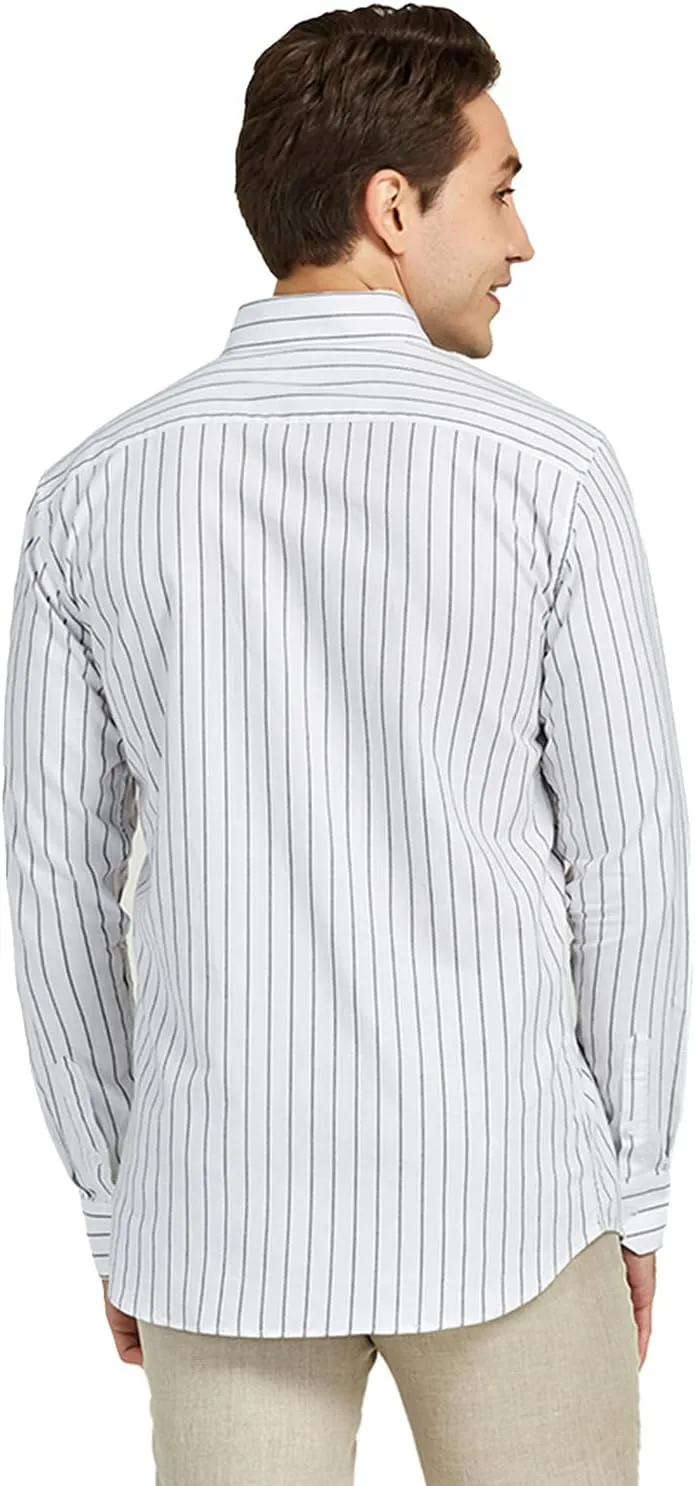 Men's 100% Cotton Oxford Dress Shirt Long Sleeve Rerular Fit Button-Down Business Casual Shirt