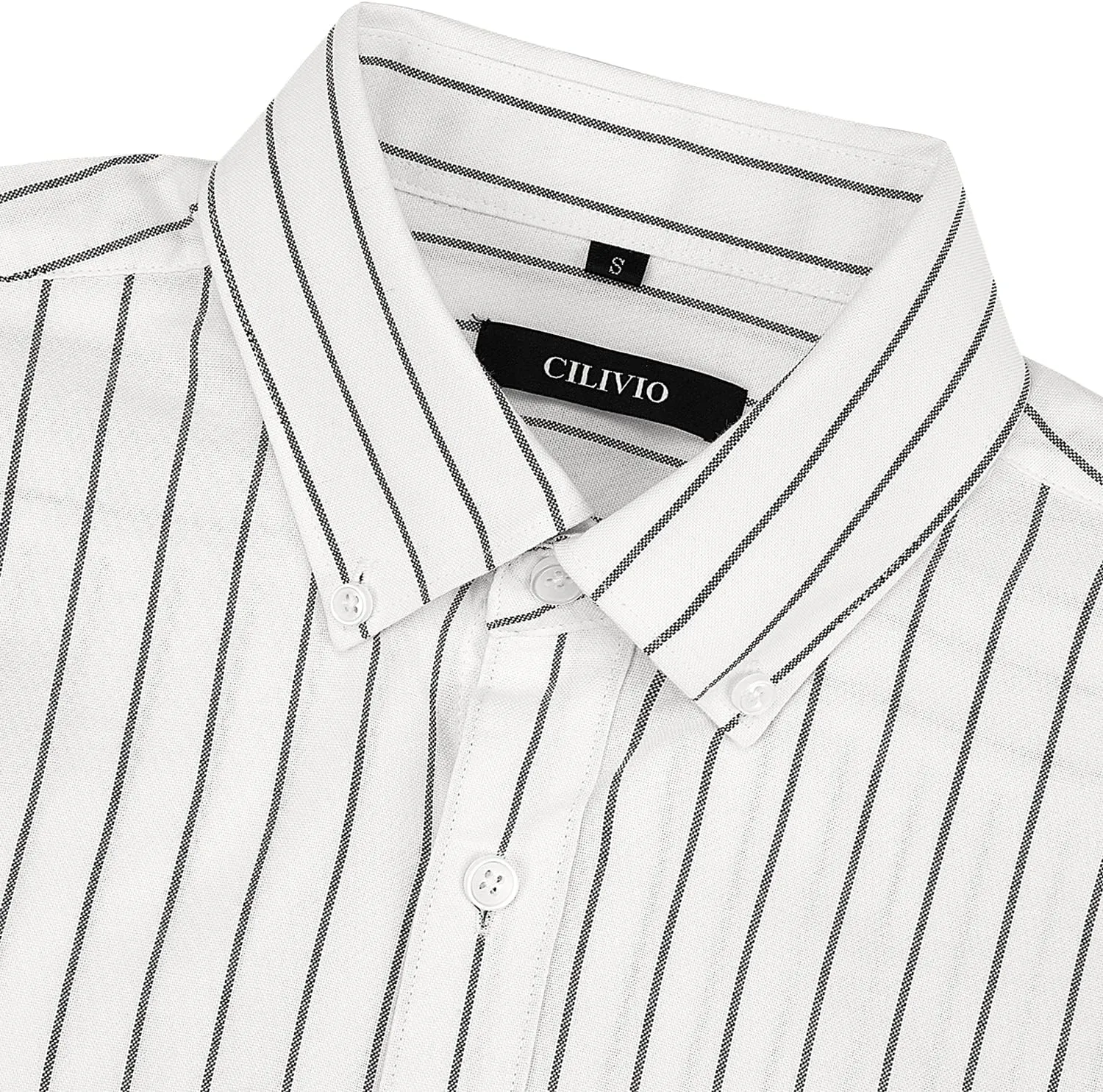 Men's 100% Cotton Oxford Dress Shirt Long Sleeve Rerular Fit Button-Down Business Casual Shirt